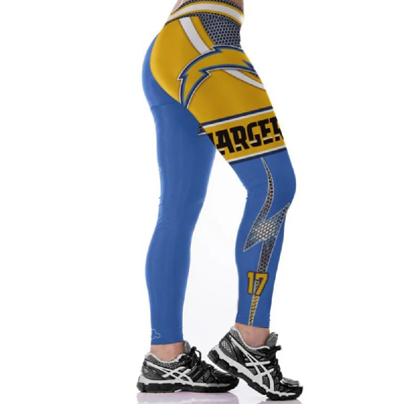 Los Angeles Chargers 3D Print YOGA Gym Sports Leggings High Waist Fitness Pant Workout Trousers Comfortable Slip-On Compression Leggings