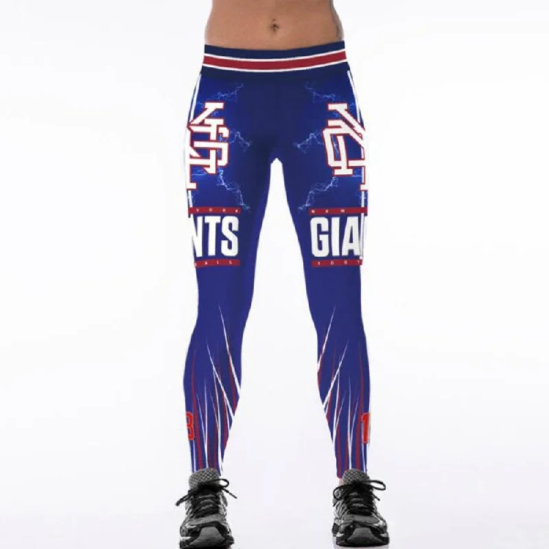 New York Giants 3D Print YOGA Gym Sports Leggings High Waist Fitness Pant Workout Trousers Fashionable Full-Length Active Leggings