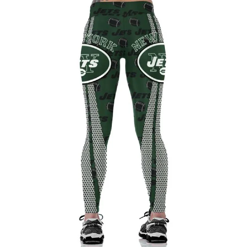 New York Jets 3D Print YOGA Gym Sports Leggings High Waist Fitness Pant Workout Trousers Elegant Sheer Leggings