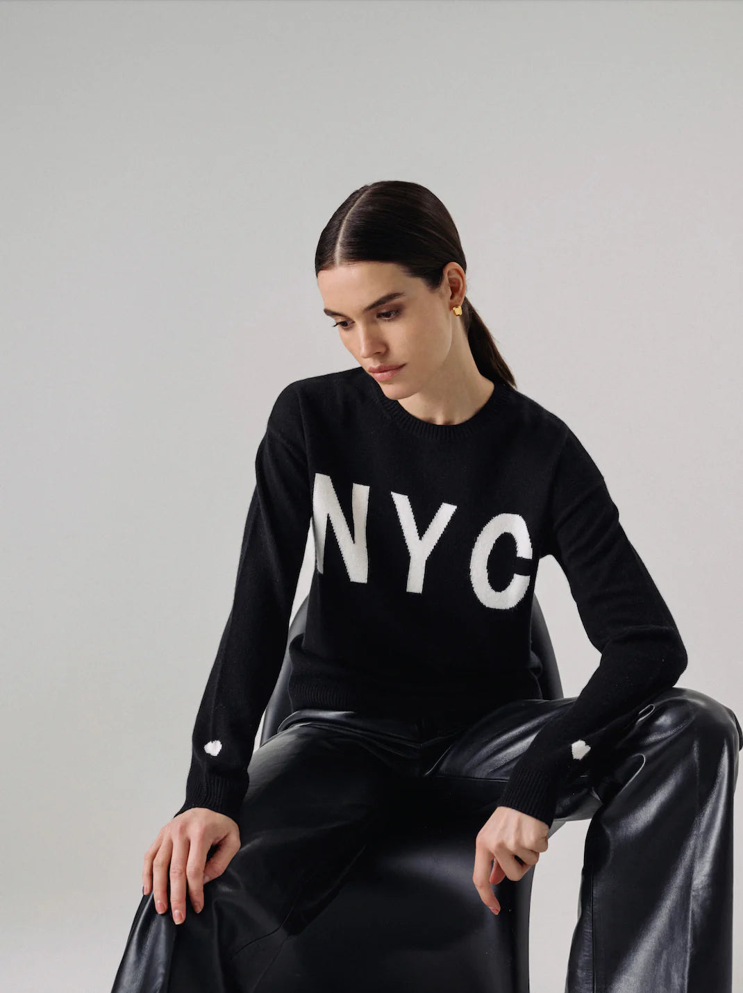 NYC Crewneck Sweater | Black Stylish Fashionable Trendy