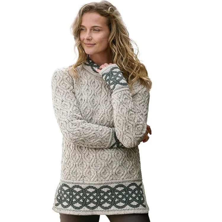 Ranelagh Jacquard Sweater Zippered Front Buttoned Front Snap Front