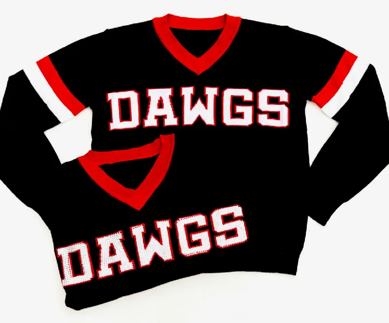 Sparkle City DAWGS Jersey Sweater - BLACK Iron Safe Non-Iron Wrinkle Free