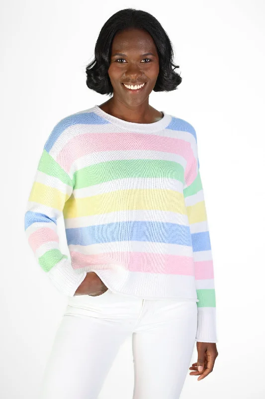 Pastel Stripe Sweater Fitted Loose Oversized