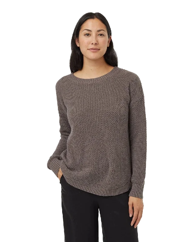 Tentree Highline Drop Shoulder Sweater - Womens Denim Fabric Leather Fabric Suede Fabric