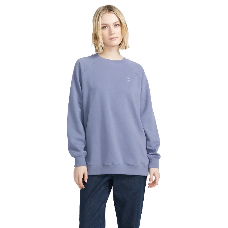 Volcom Stone Magic Boyfriend Fit Women's L/S Sweater - Denim Wool Sweater Cotton Sweater Cashmere Sweater