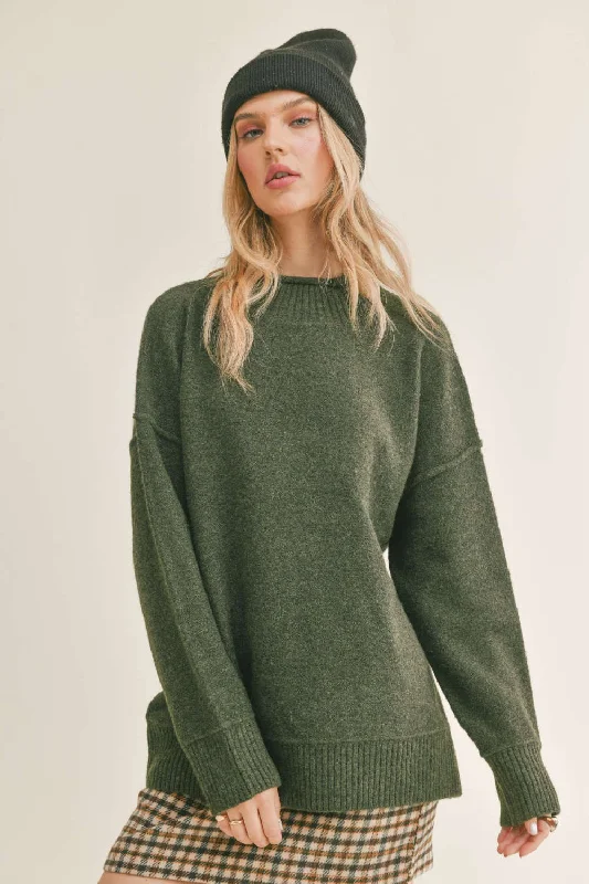 Sage The Label Wisteria Mock Neck Sweater Elasticated Padded Insulated