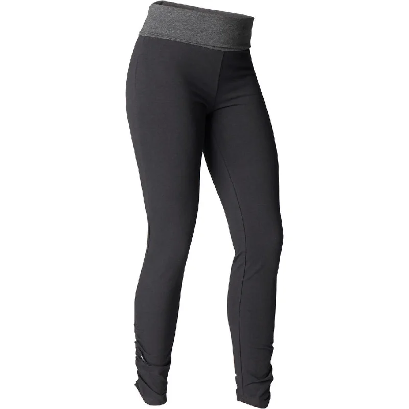 Women's Organic Cotton Gentle Yoga Leggings - Black/Grey Elegant Black Leggings