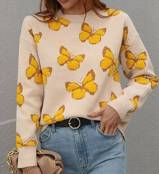 Yellow Butterflies Sweater Rayon Fabric Velvet Fabric Corduroy Fabric