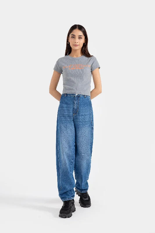 Balloon Fit Jeans Casual Light Wash Jeans