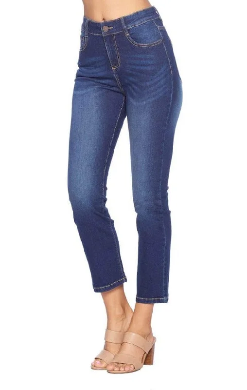 High-Rise Ankle Jeans Classic Button Fly Jeans