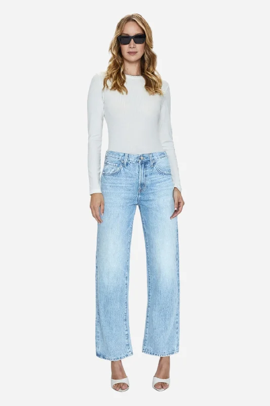 Pistola Lexi Mid Rise Bowed Straight Jeans in Enchanted Vintage Classic Slim Fit Jeans