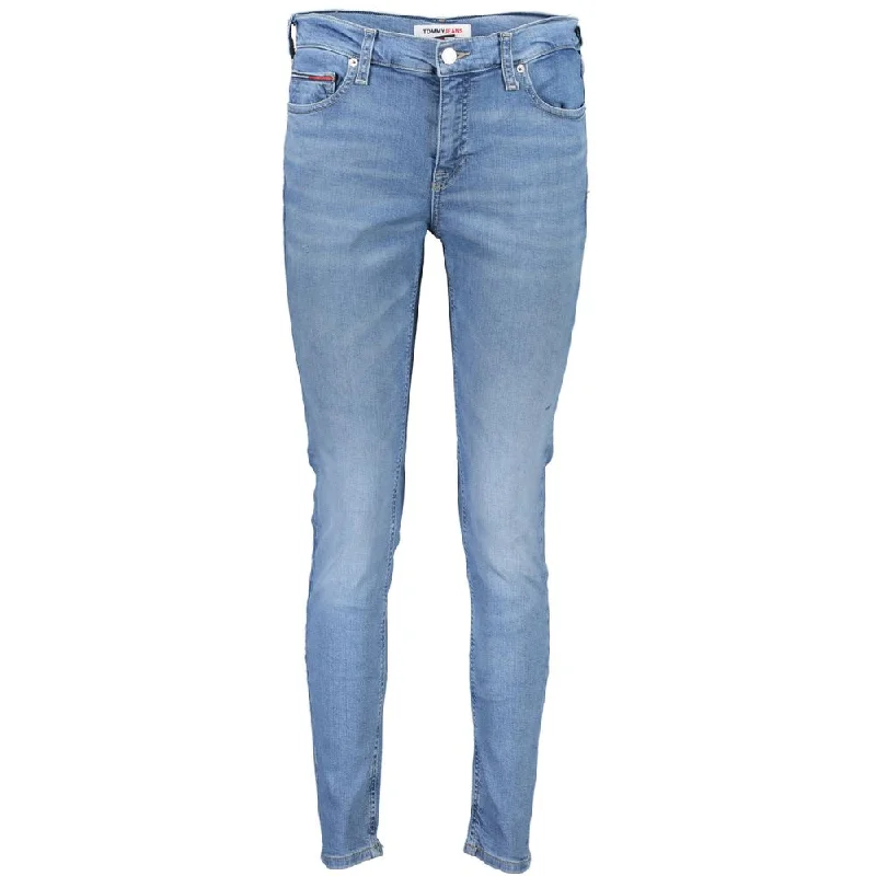 Light Blue Cotton Jeans & Pant Casual High-Waisted Bootcut Jeans