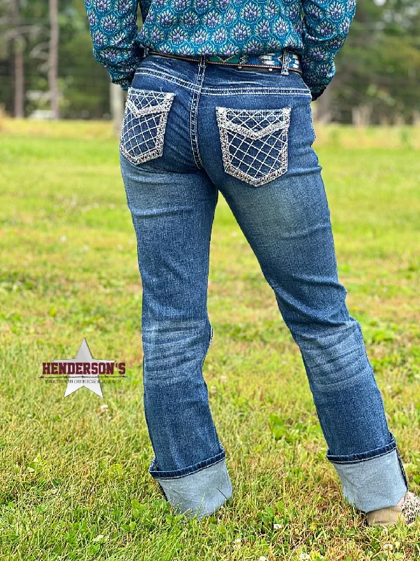 Live Hard Jeans ~ Plaid Pocket Chic Ripped Jeans