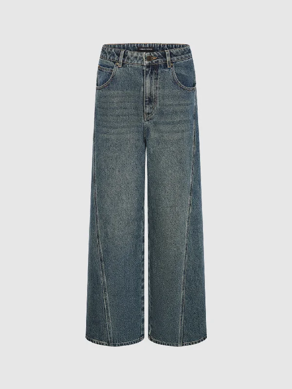 Regular Denim Jeans Cozy Wide-Legged Jeans