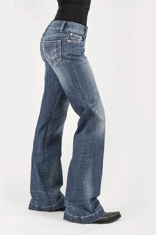 Stetson 214 Womens Blue Cotton Blend Bleached X Jeans Casual Straight-Leg Jeans