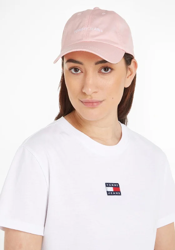 Tommy Jeans Essential Logo Baseball Cap, Pink Trendy Patchwork Denim Jeans