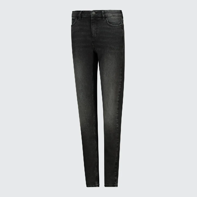 TSHEPO LADIES SKINNY ROYAL TAKALANI JEANS, FADE Trendy Button-Up High-Waist Jeans