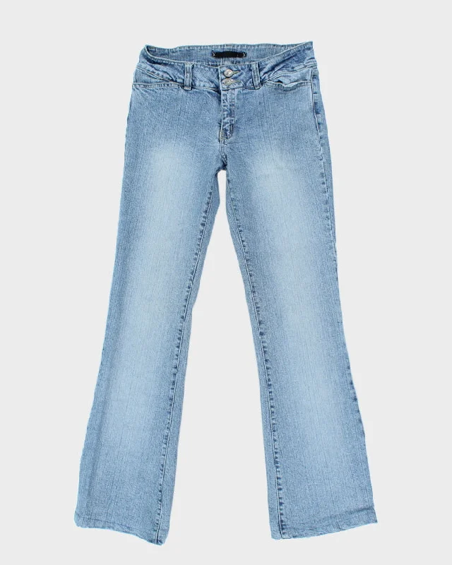 Y2k 00s Light-wash Bootcut Jeans - W32 L32 Trendy Wide-Legged High-Waist Jeans